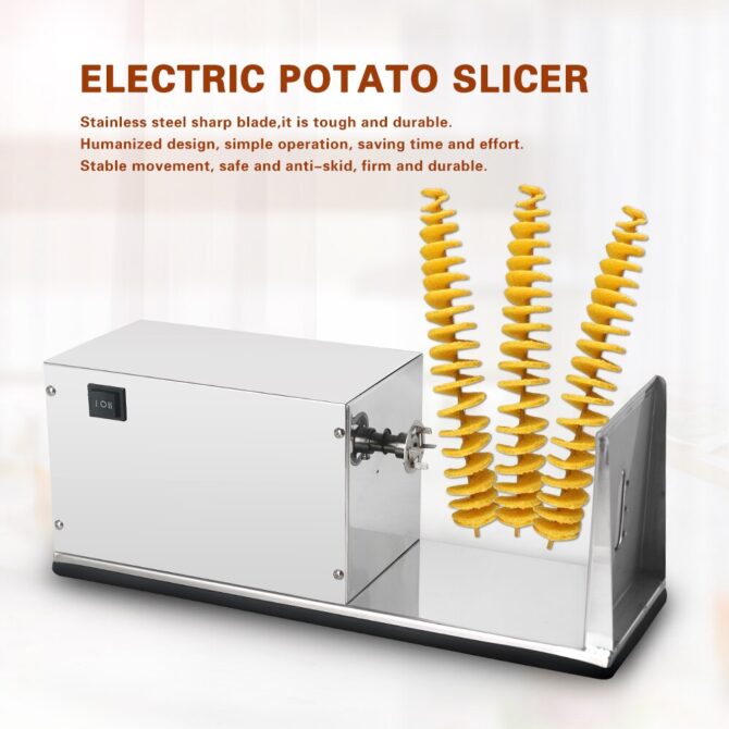 Electric Spiral Potato Chips Cutting Machine 8 Electric Spiral Potato Chips Cutting Machine 6