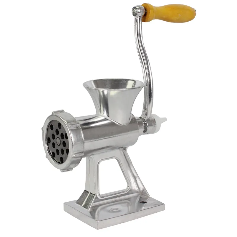 How should I choose a manual or electric meat grinder that fits the size of my kitchen